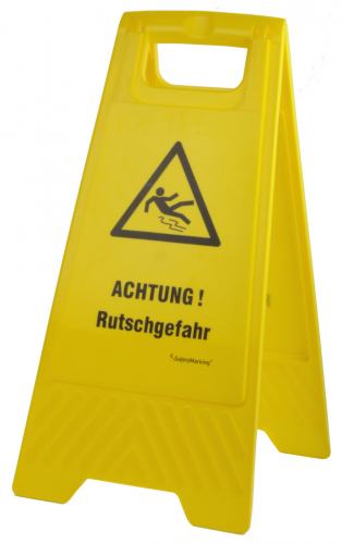 Warnschild-Aufsteller "Achtung! Rutschgefahr" gelb, 61,0cm